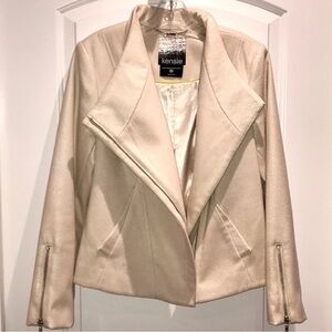 Kensie Winter White Moto Jacket Sz M